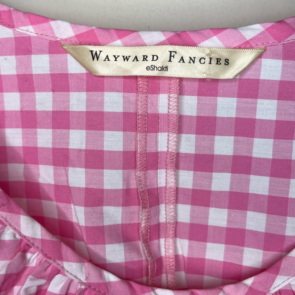 Wayward Fancies Smocked Gingham Puff Sleeve Dress Size Medium - Picture 6 of 11